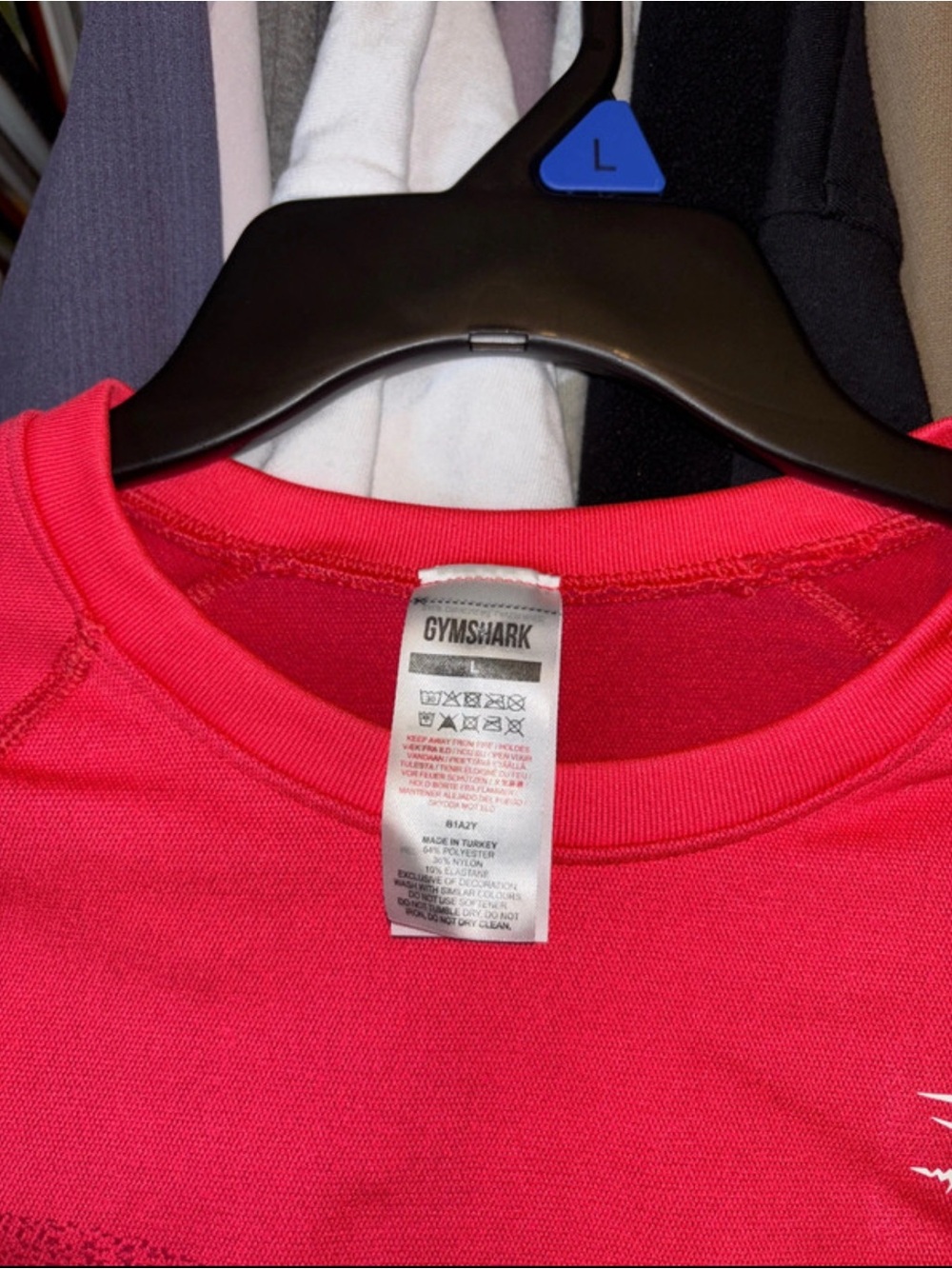 Gymshark Hot Pink Cropped Seamless Long Sleeve Top - Picture 2 of 3